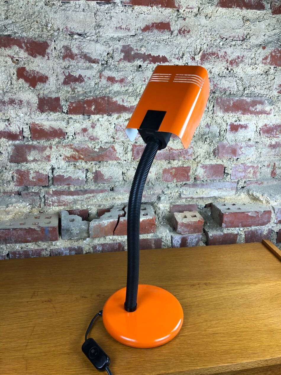 Orange desk lamp targetti, 1970