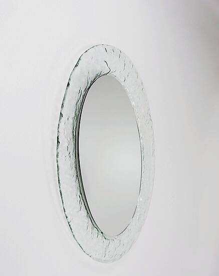 Murano Oval Glass Wall Mirror 1970s
