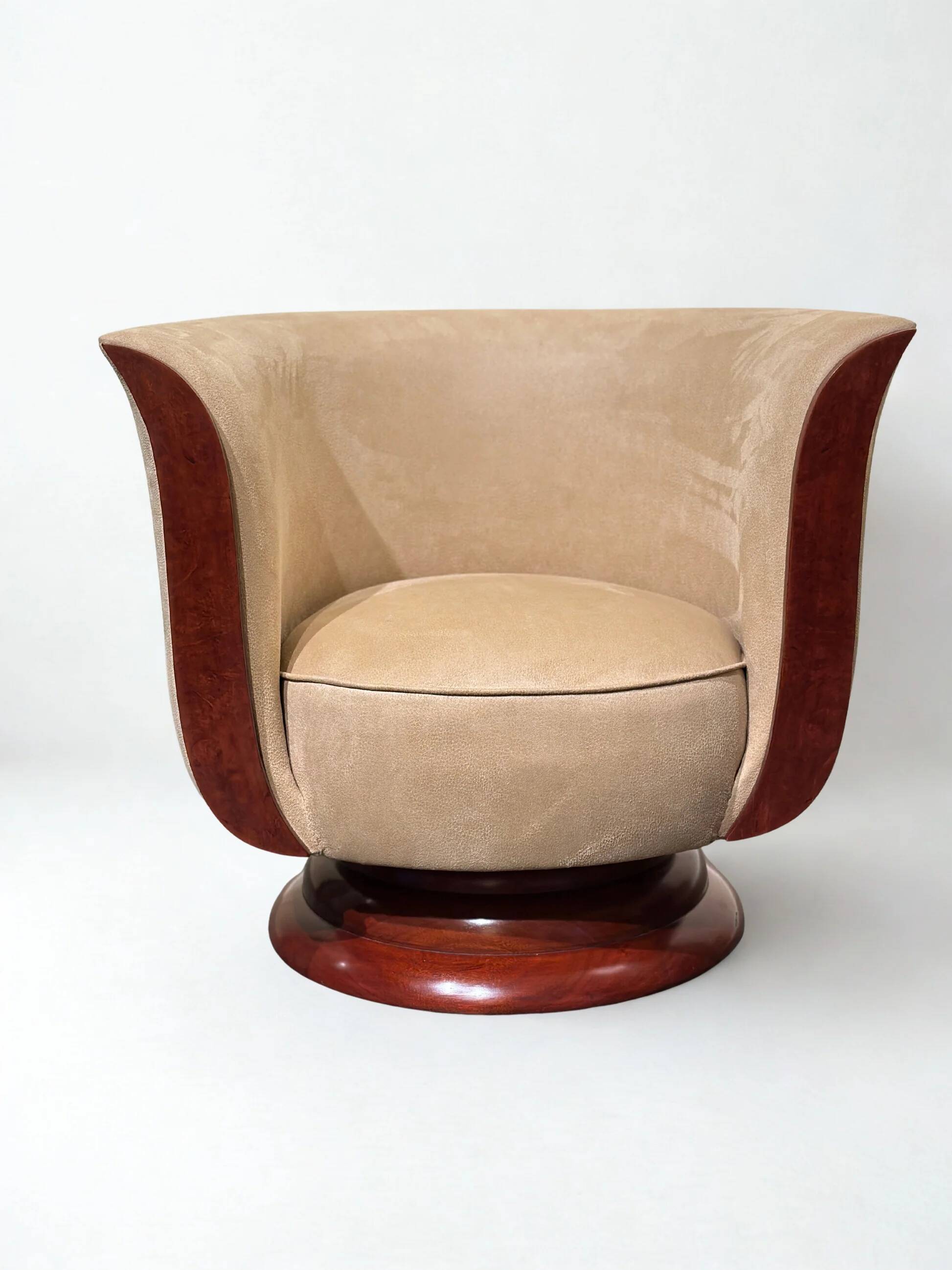 Pair of Art Deco tulip lounge chairs – Hôtel Le Malandre
