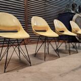 Set of 4 beige chairs by Miroslav Navràtil by Vertex