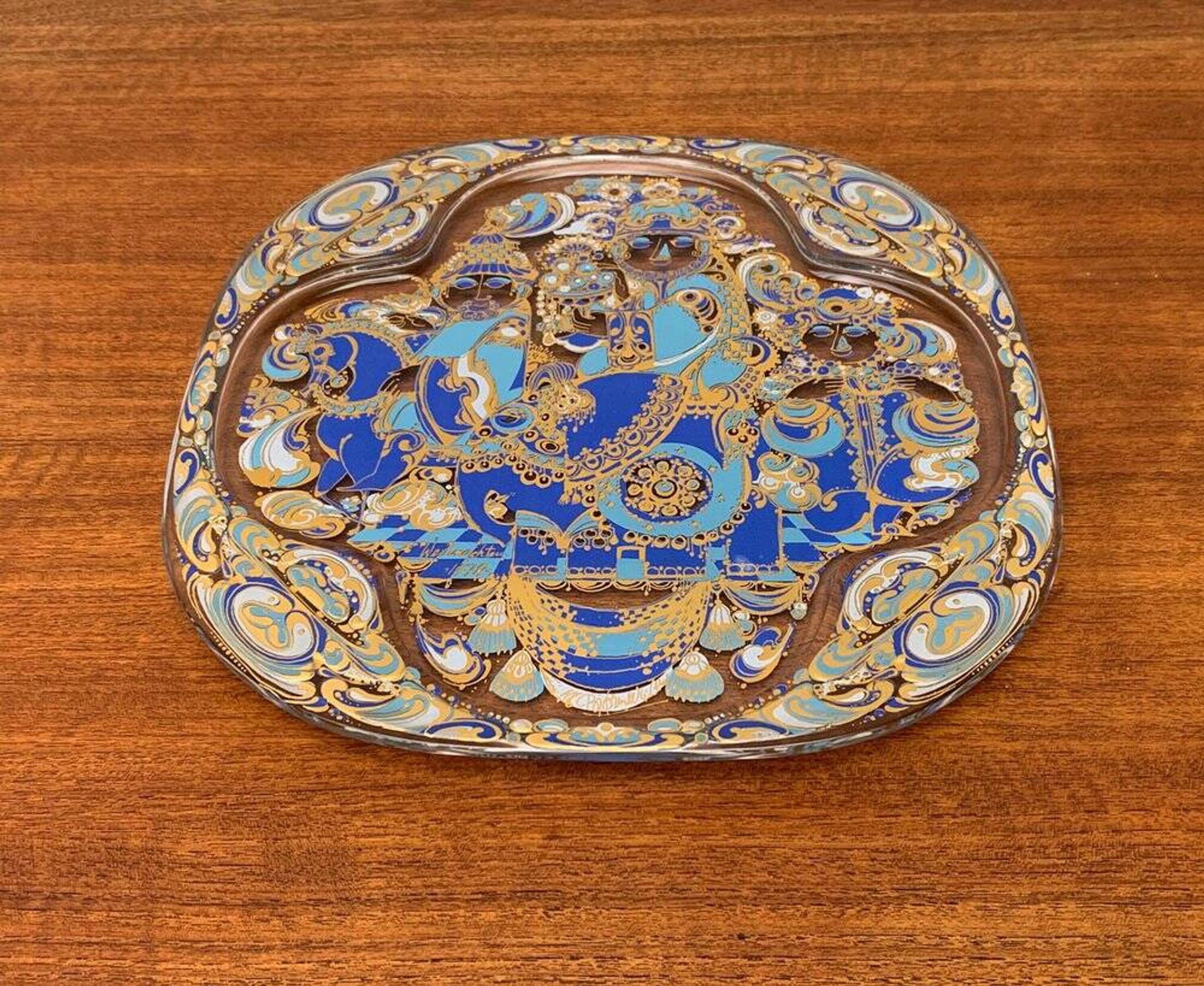 Limited edition German vintage Christmas wall plate by Bjørn Wiinblad for Rosenthal, 1978