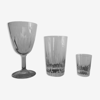 3 verres taillés cristal Baccarat signés différents