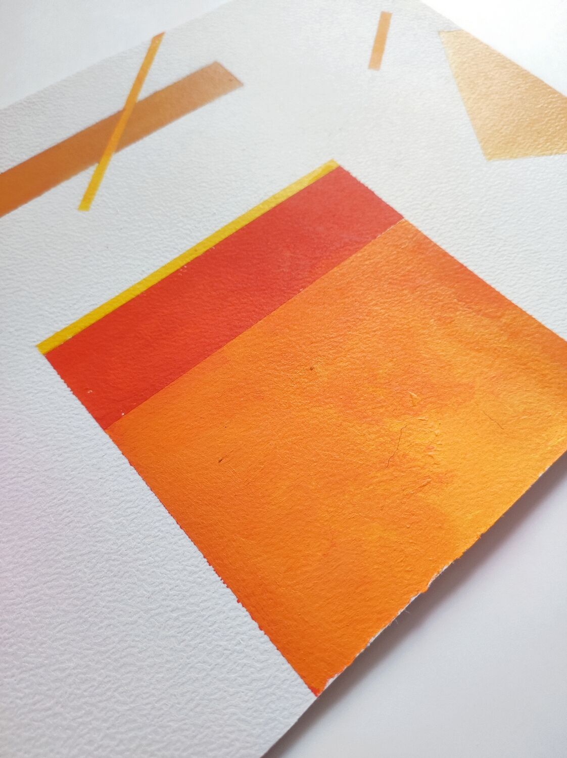 Orange minimalist geometric paint