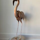 Old decorative pink flame in painted metal