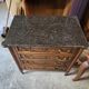 Vintage black marble chest of drawers