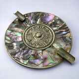 Abalone shell & alpaca ashtray, Mexico, circa 1970s