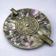 Abalone shell & alpaca ashtray, Mexico, circa 1970s