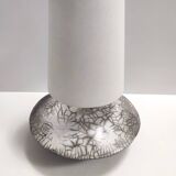 Postmodern Handmade Grey Raku Ceramic Table Lamp, Signed, Italy