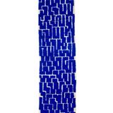 Klein blue Moroccan Berber hallway rug with reliefs