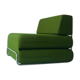 Chauffeuse-lit en métal chromé, années 1970