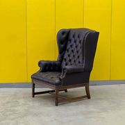 Vintage Tufted Leather Chesterfield Style Wing Back Chair (Price is For One Chair)