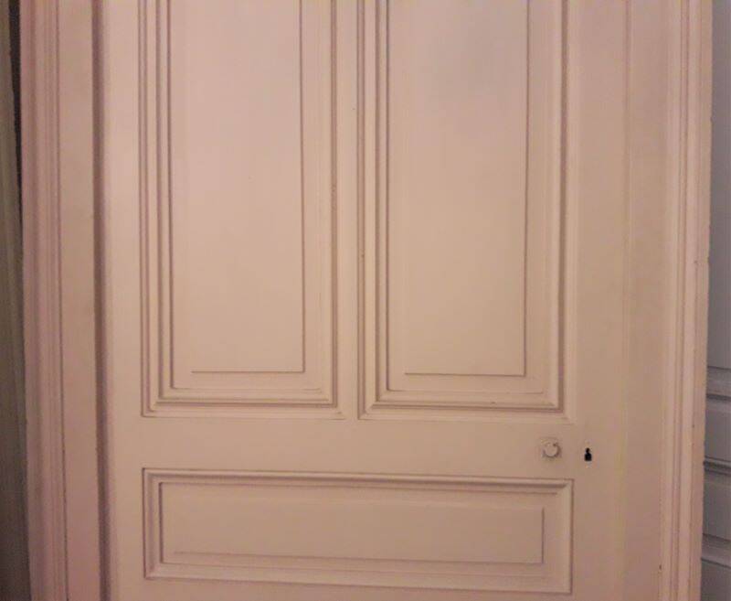 Haussmannian door 83x220 with old glazed transom frame 102x300 chassis
