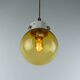 Industrial Vintage Mid-Century Modern Amber Glass And Brass Metal Lamp