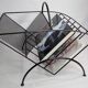 Vintage magazine holder in steel and perforated metal