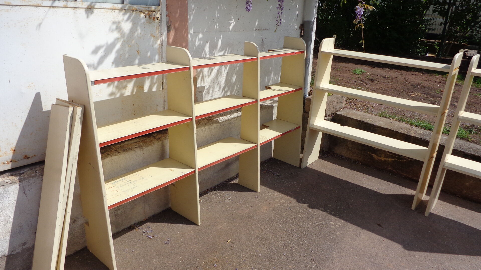 Set of old grocery shelves