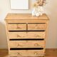 Large renovated antique English chest of drawers in solid pine.