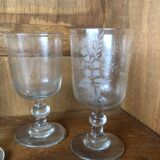 Set of 6 19th century engraved glasses