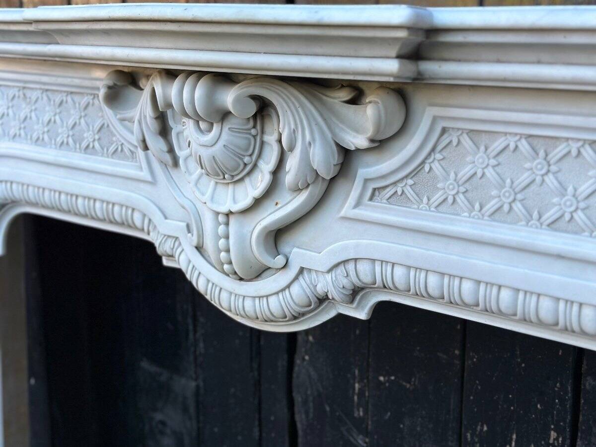 Napoleon III Fireplace In Carrara Marble Circa 1880