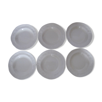 Lot 6 plates Gien Pont aux Choux