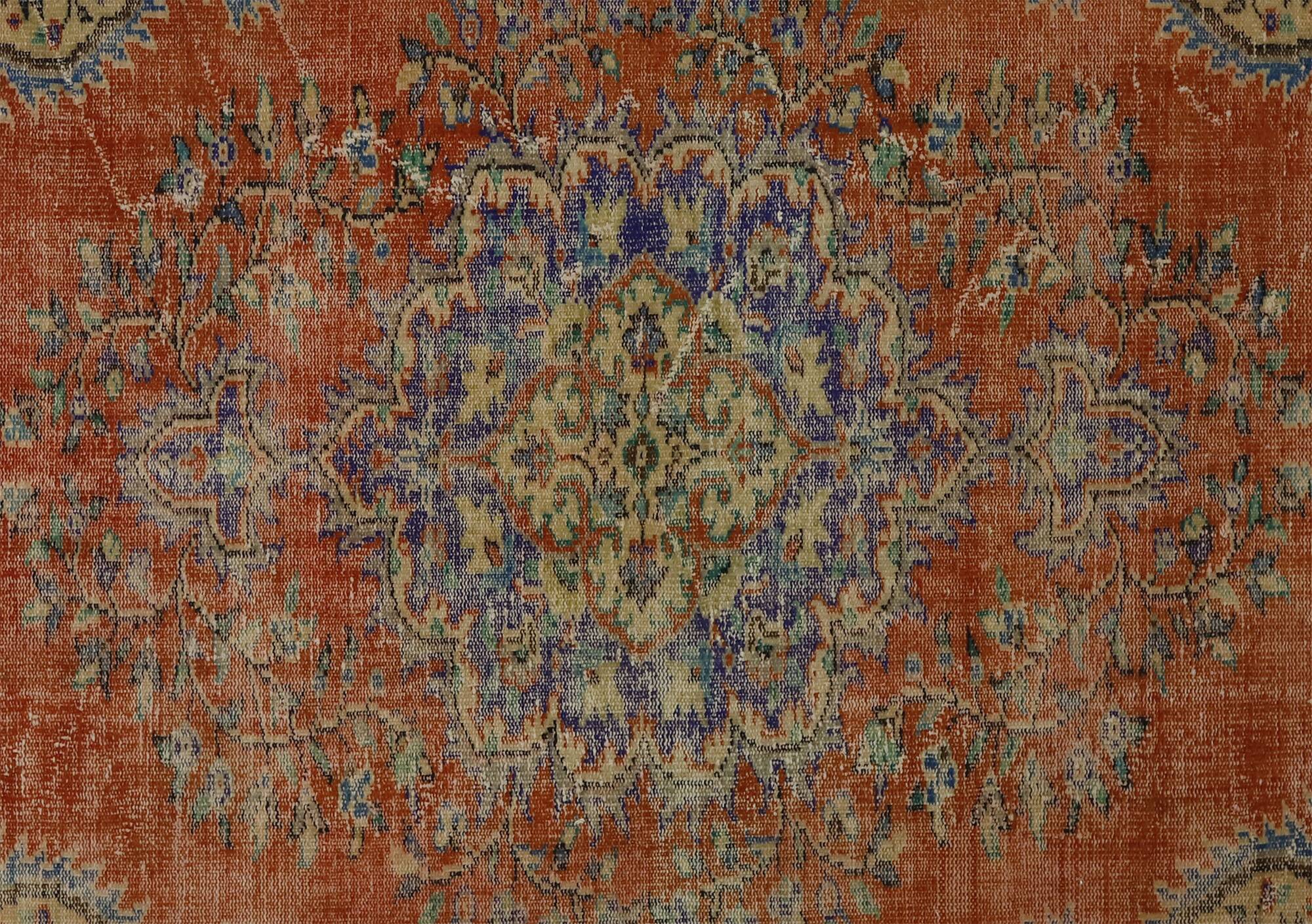 One-of-a-kind turkish handwoven vintage rug - rustic vintage charm 308x 174 cm
