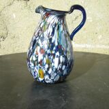Murano italian millefiori art glass pitcher