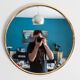 Brass mirror 60cm, 1960s