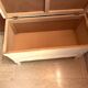 Vintage white wooden toy chest, children's storage or decorative bench