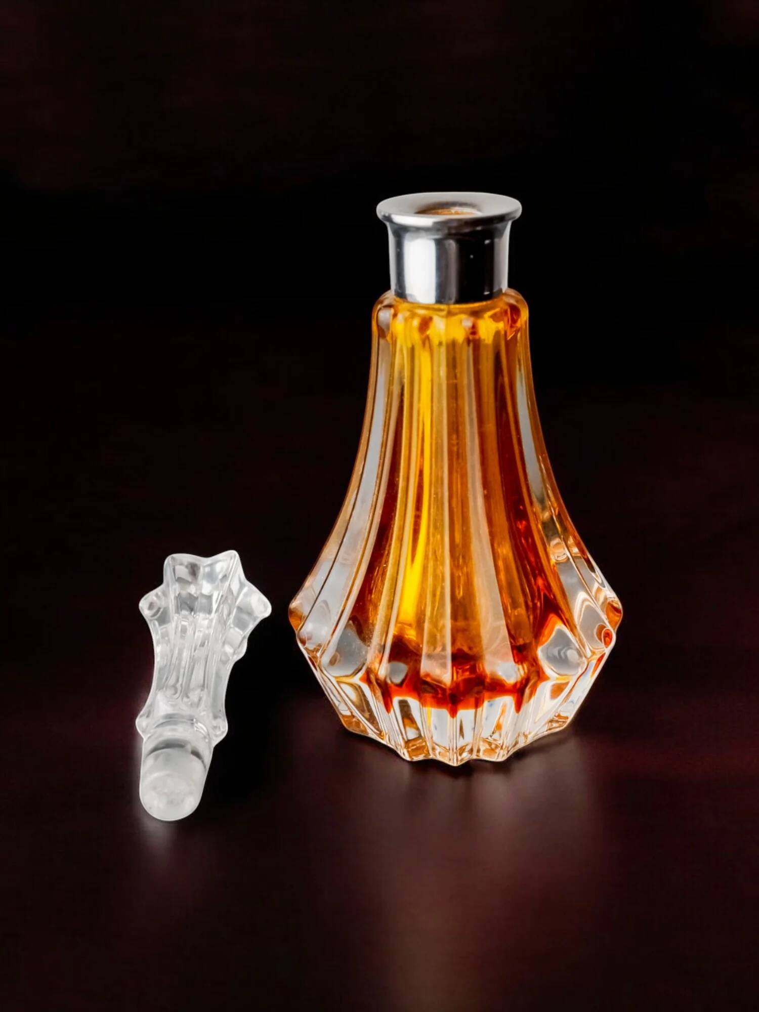 Orange sommerso perfume bottle, Murano glass, Italy, 1970s