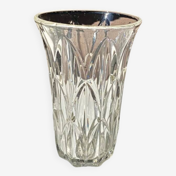 Vintage chiseled glass vase