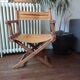 Old wood and leather safari chair