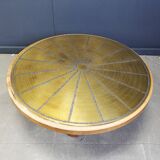 Scandinavian etched brass coffee table, 1960s