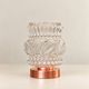 Punkette — Vintage table lamp in transparent glass with rose gold reliefs.