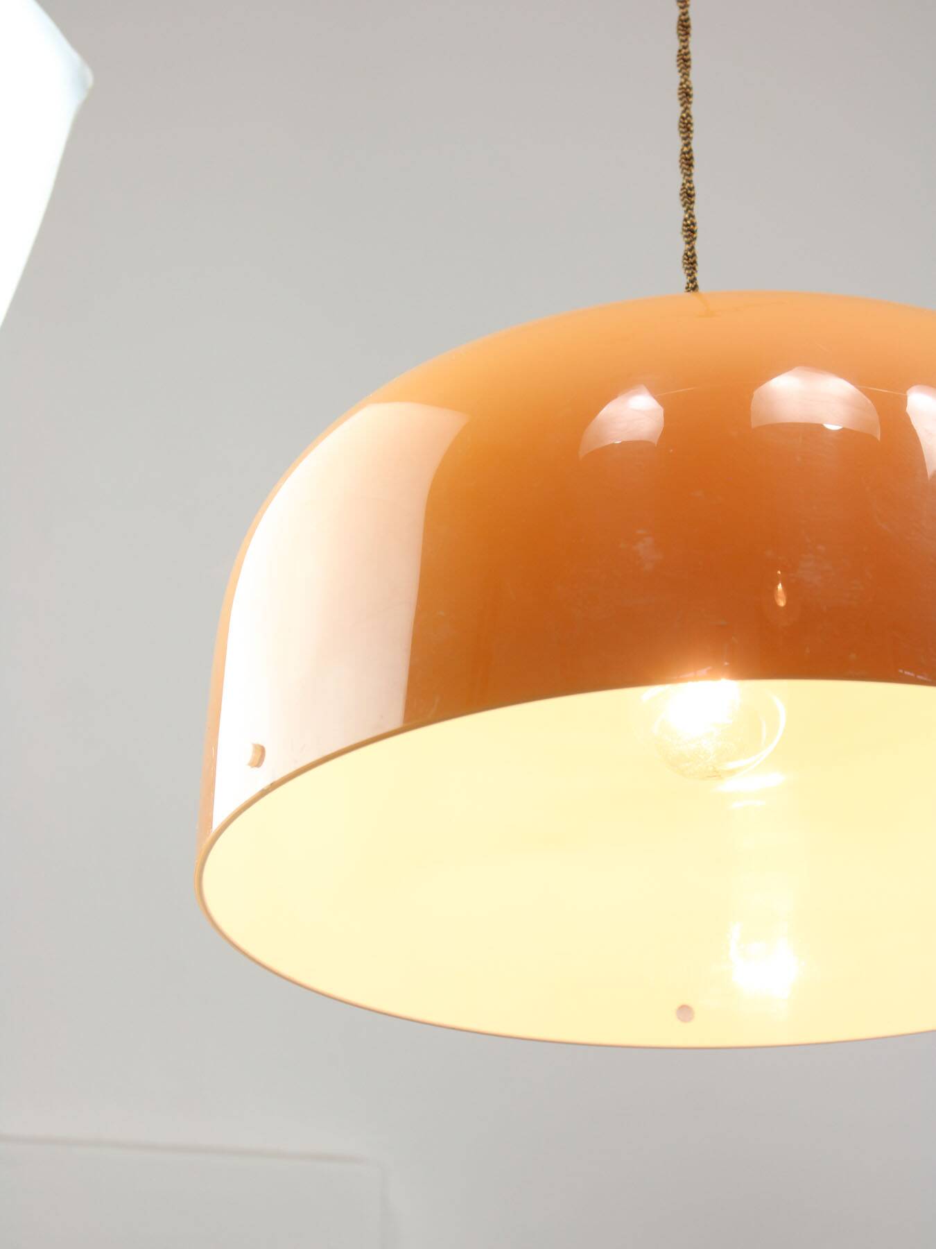Space Age Brown Pendant Lamp from Guzzini, 1960s