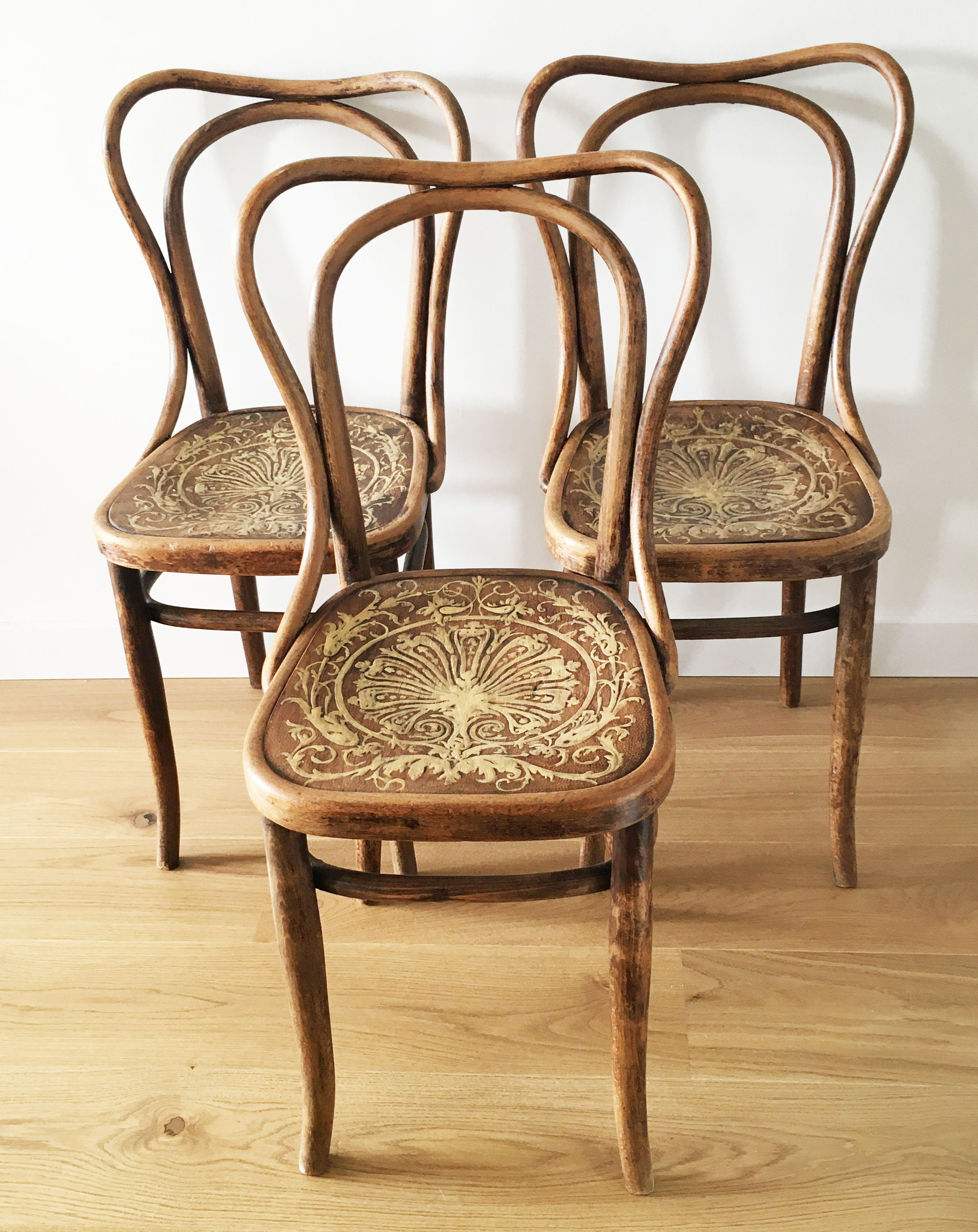 3 bistro chairs J&J Kohn, 1900
