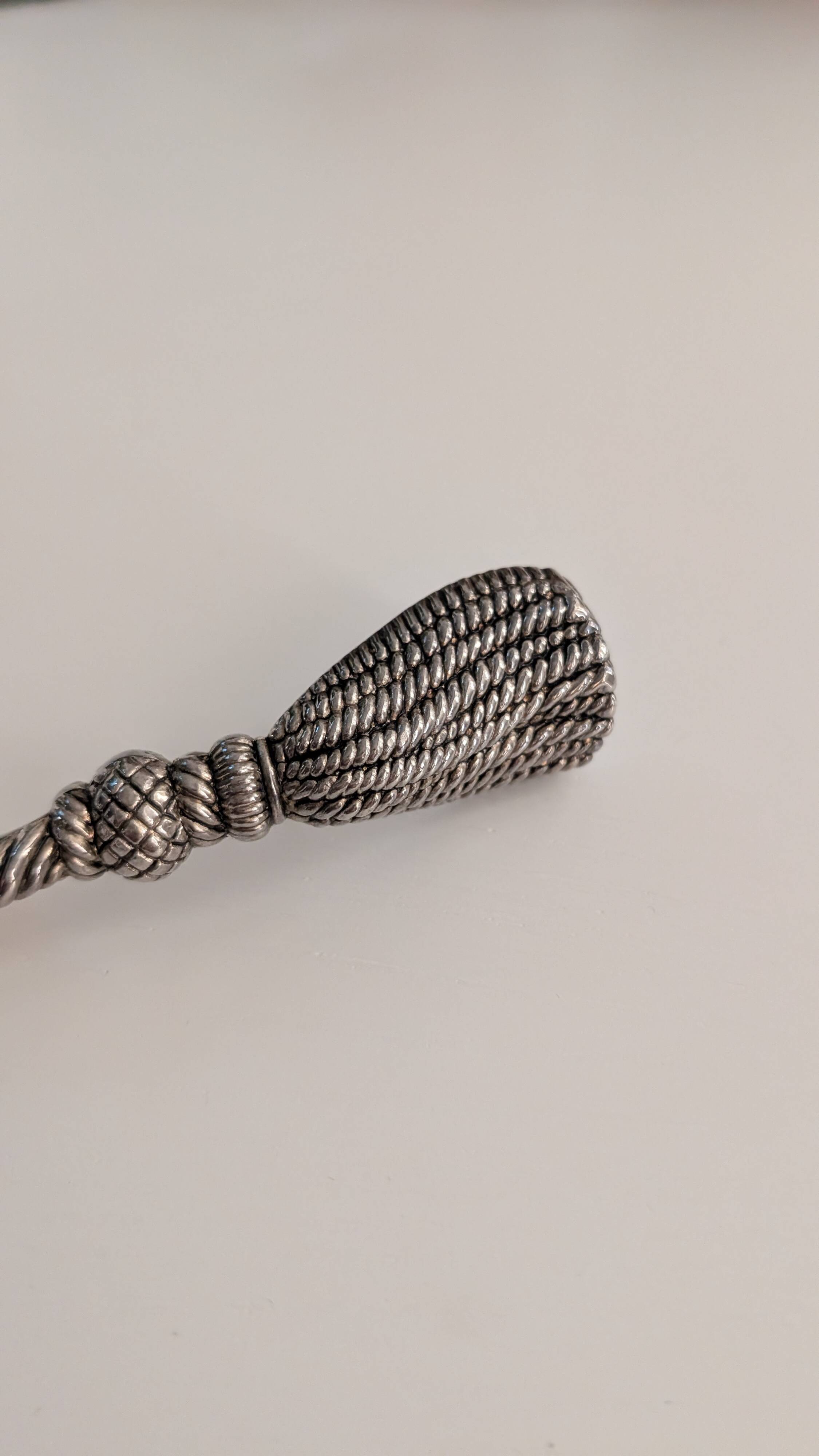 Vintage silver-plated bottle opener – pompom design