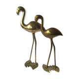 Vintage brass bird couple