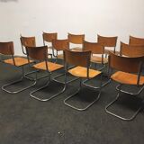 Set of 12 tubular steel chairs Mart Stam