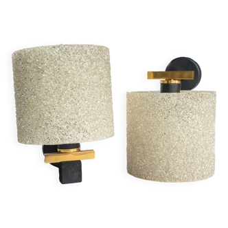 Set of 2 Arlus Perspex Vintage wall lamps
