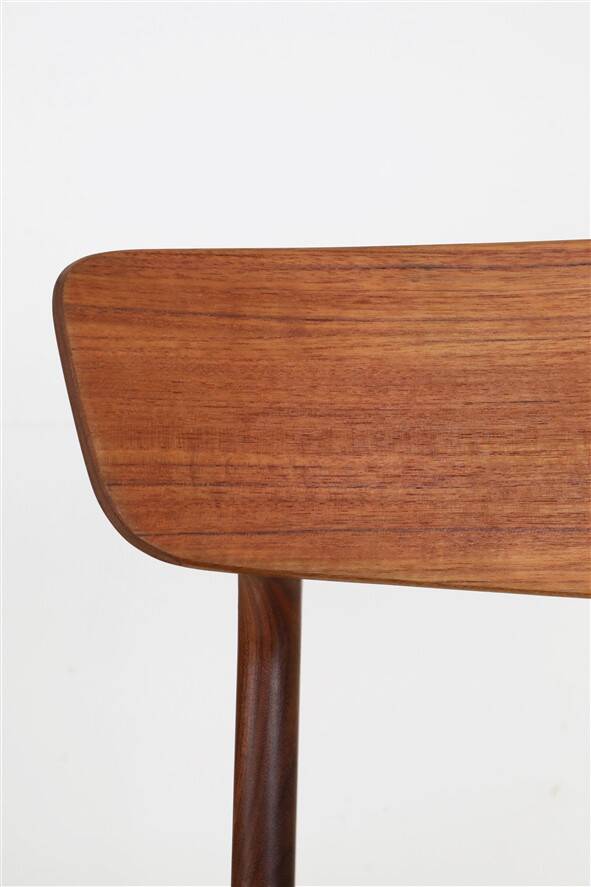 Set of 4 reupholstered Danish teak chairs, 1960s