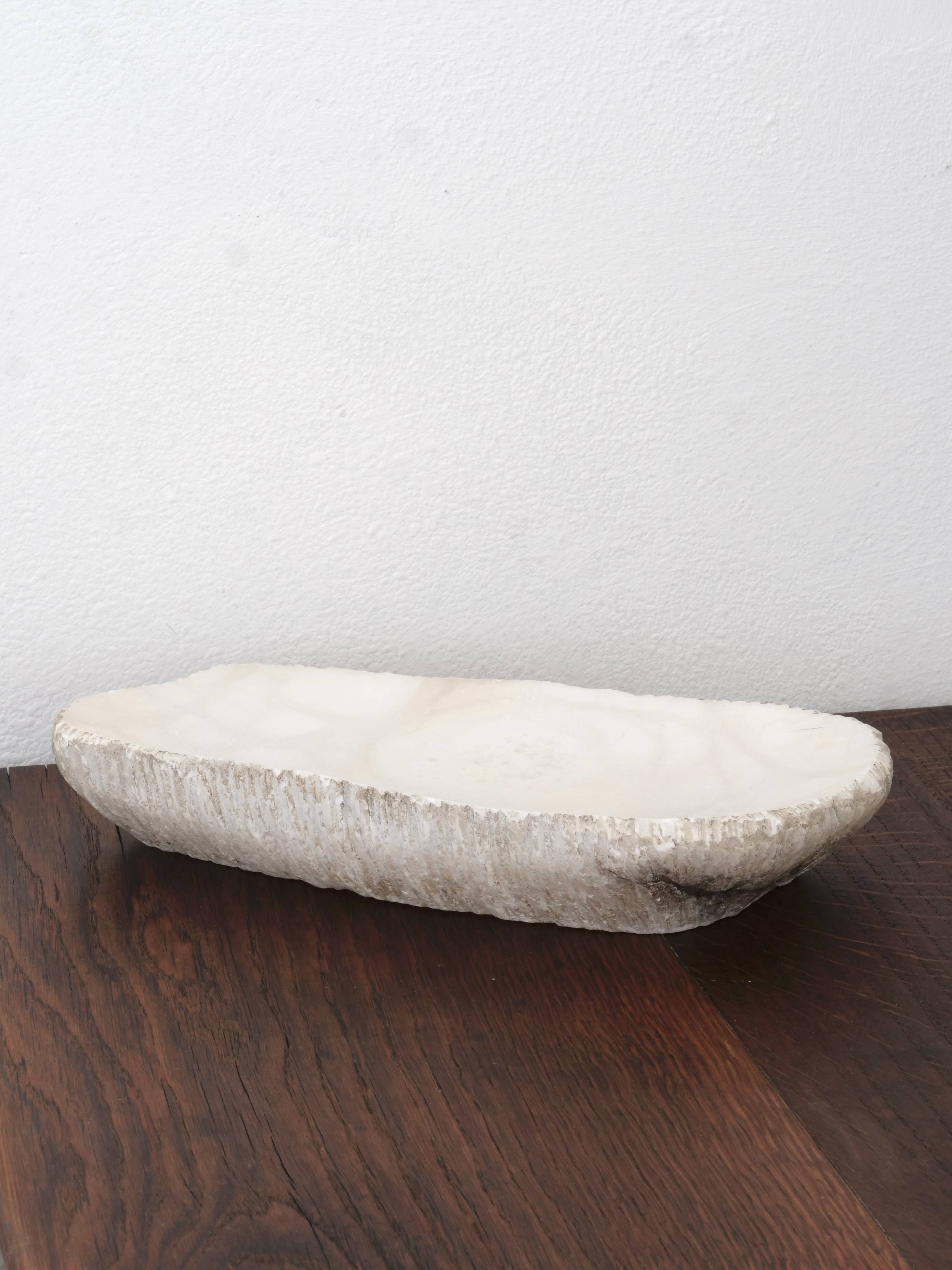 Brutalist free-form alabaster emptier