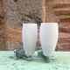 Appliques en verre blanc et chrome