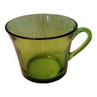 Green vintage tea or coffee cup.