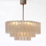 German 1960s chandelier with 60 cristall glass tubes