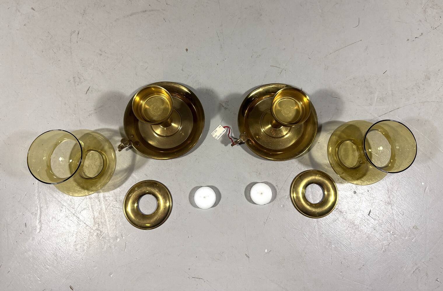 Peter Jensen Copenhagen brass candle holders Denmark 1960’s