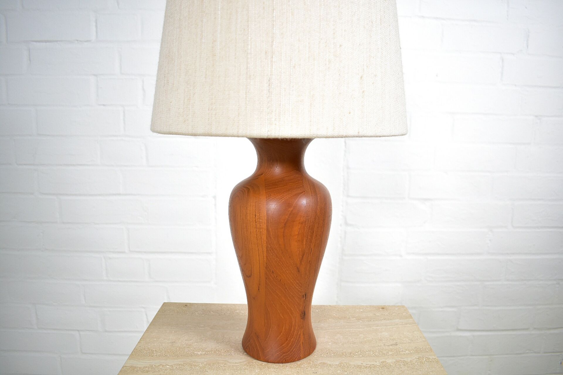 Danish table lamp by Dyrlund 1970s teak Scandinavian vintage