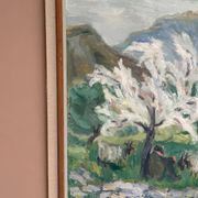 Original Swedish Oil On Canvas – “Shepherd” By May Nicklasson