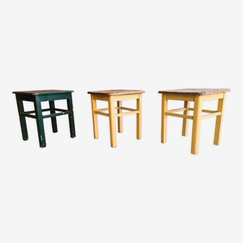 Set of 3 vintage painter's stools