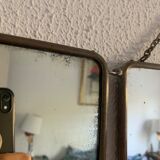 Vintage mirror 1930 triptych barber hairdresser - 30 x 78 cm