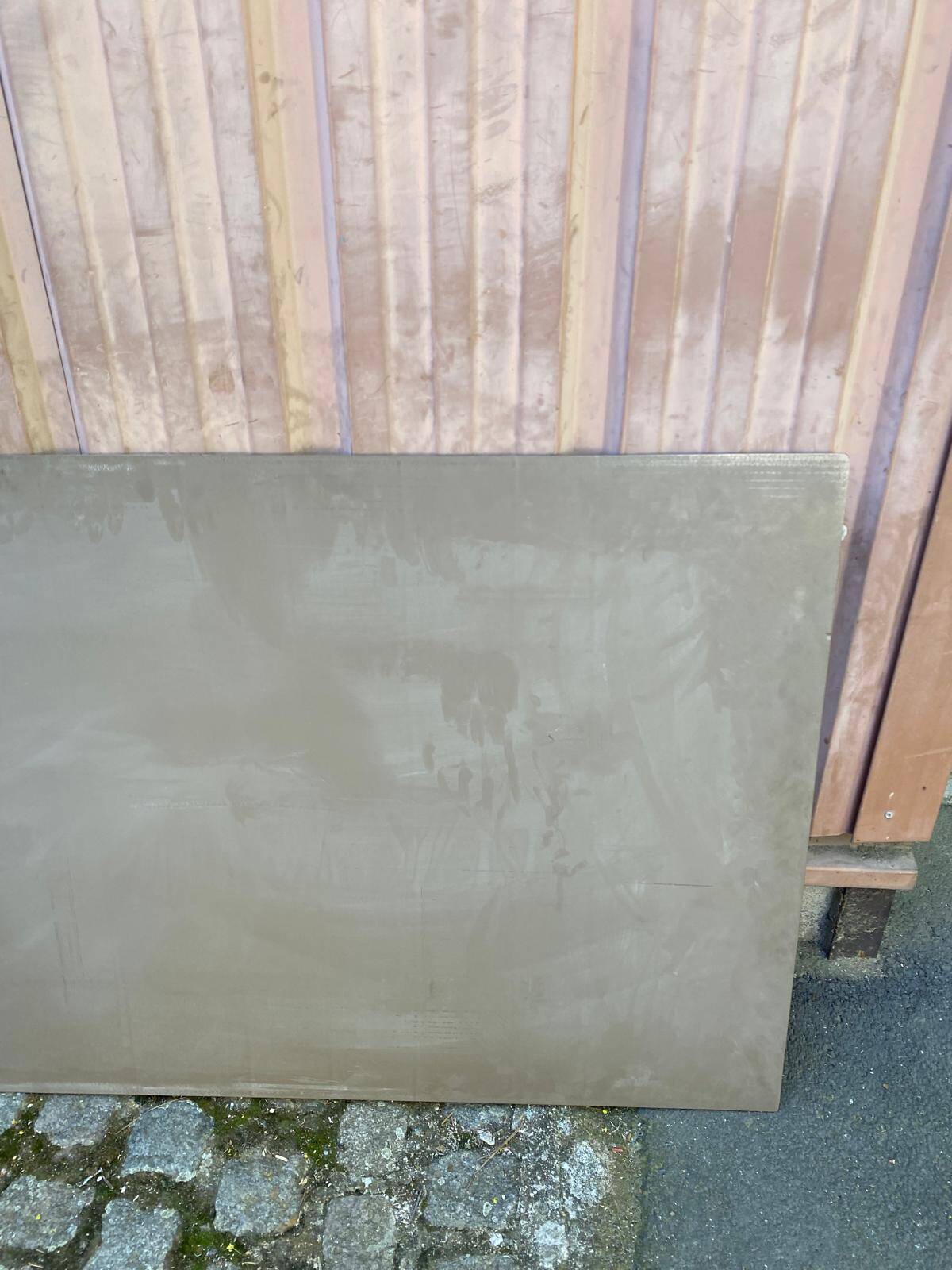 Bistro brasserie mirror, sculpted and bevelled, 1980, 228x80cm.