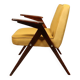 Fauteuil en bois et velours jaune par Chierowski